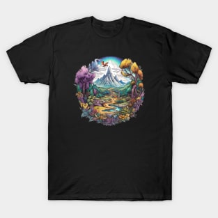 The Lonely Mountain - Colorful Illustration - Fantasy T-Shirt